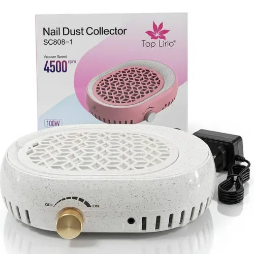 Coletor de Pó Top Lírio 100W 4.500 RPM para Manicure e Alongamento (Cor Creme)