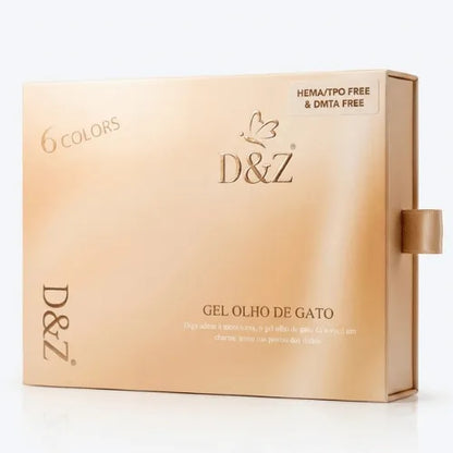 Kit 6 Gel Magnético D&Z 5g Olho de Gato Profissional para Unhas Nail Designer Manicure